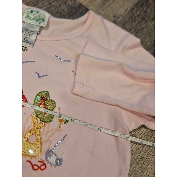 Quacker Factory pink cotton shirt womens small beaded beach ladies - Picture 4 of 7